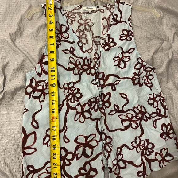 Madewell Summer Sleeveless Summer Blouse Size 10 - Picture 5 of 7